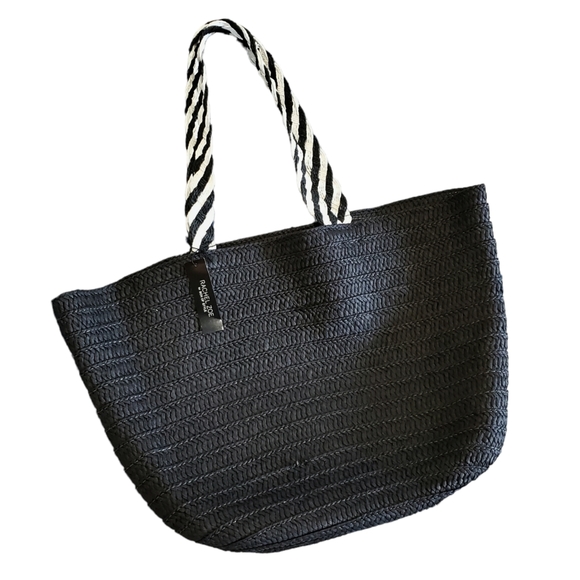 Rachel Zoe St. Tropez Tote Bag Summer Box of Style Black & White - Picture 4 of 7